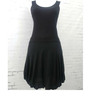 HELMUT LANG Fit & Flare Black Tank Dress Small